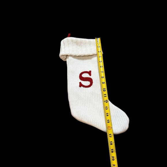 Wondershop Monogram Christmas Stocking Letter S Initial Ivory Red Knit Target - Picture 3 of 9